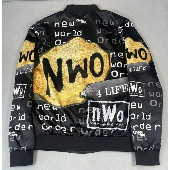 Chalk Line WWE NWO 4 Life Satin Jacket New World Order Black Adult Small - RARE
